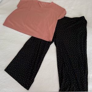jjill Wearever cropped pants XL and Tee L set
